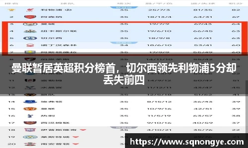 曼联暂居英超积分榜首，切尔西领先利物浦5分却丢失前四